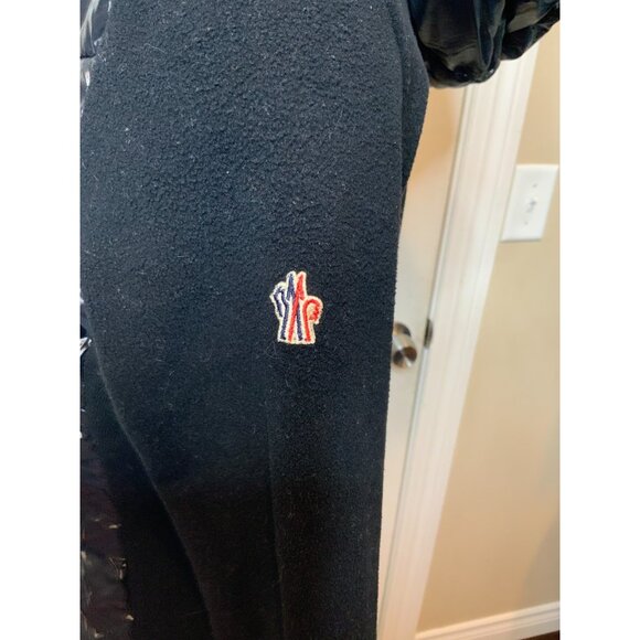 Moncler Grenoble Black Puffer Polar Fleece Hooded Zip-Up Cardigan Jacket Size XL - Picture 10 of 16